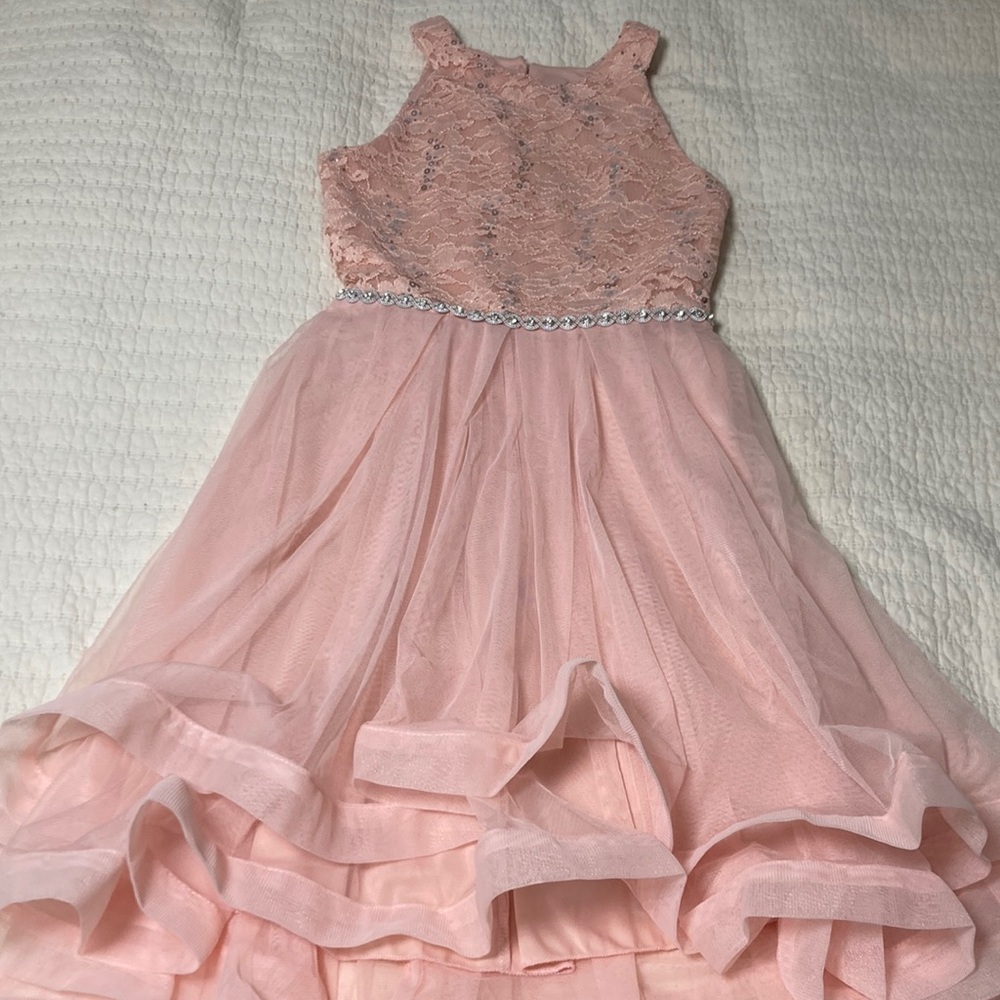 Speechless kids pink formal dress with sparkles